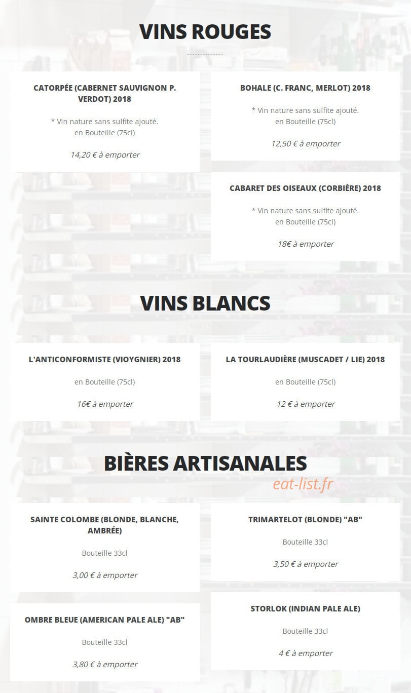 Au Sans Chichi — carte page 3