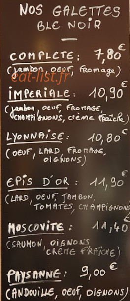 Aux Epis d'Or — carte page 1