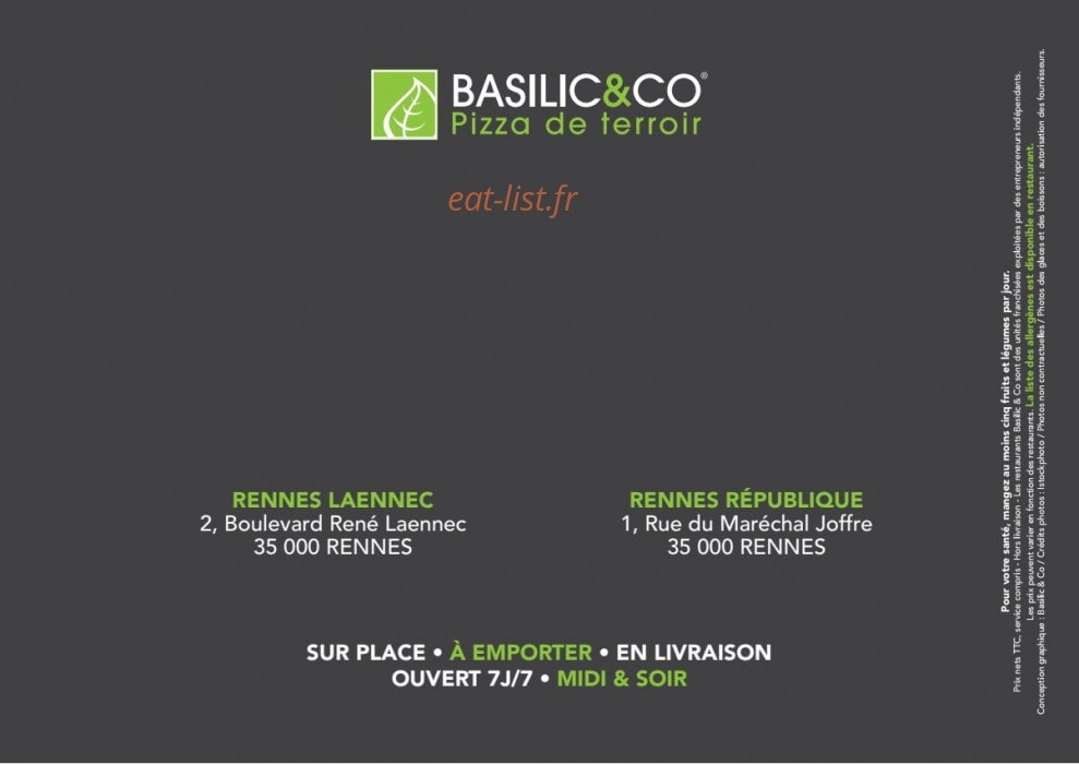 Basilic & Co — carte page 16