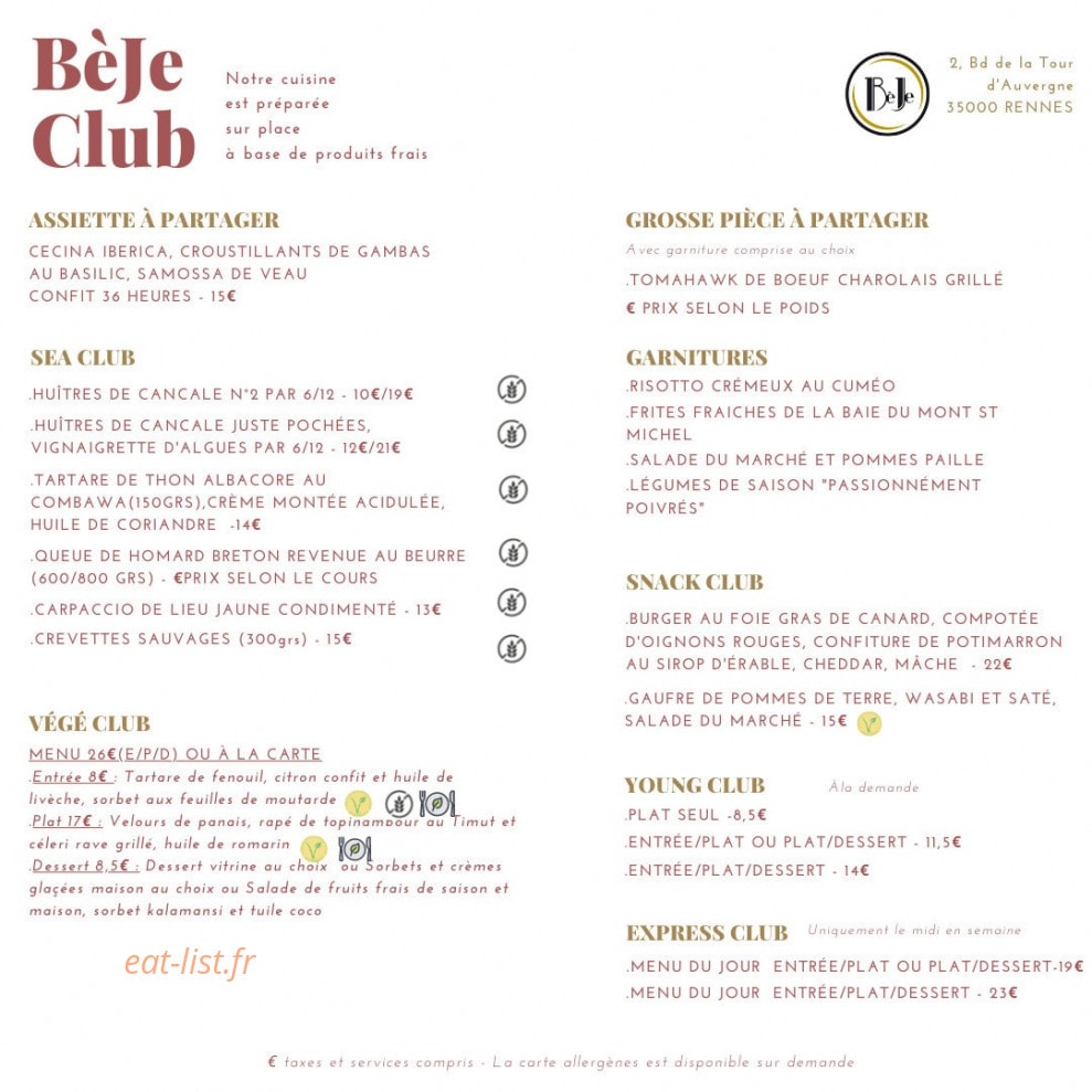 BèJe — carte page 1