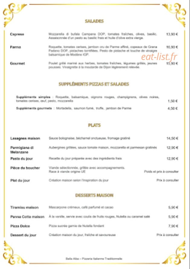 Bella Alba — carte page 1