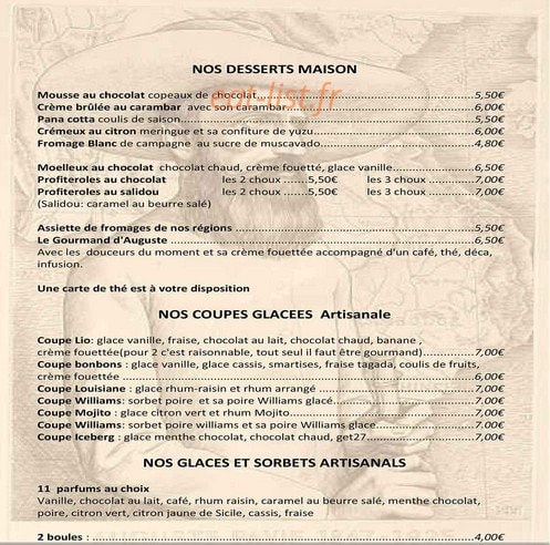 Bistrot d'Auguste — carte page 3