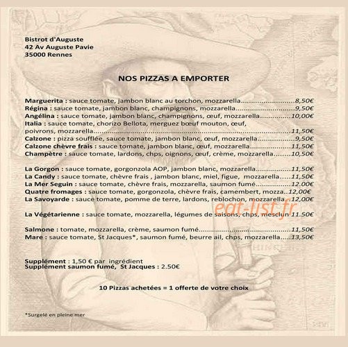 Bistrot d'Auguste — carte page 1