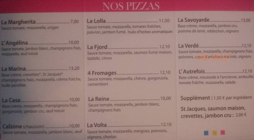 Bistrot de Condate — carte page 1