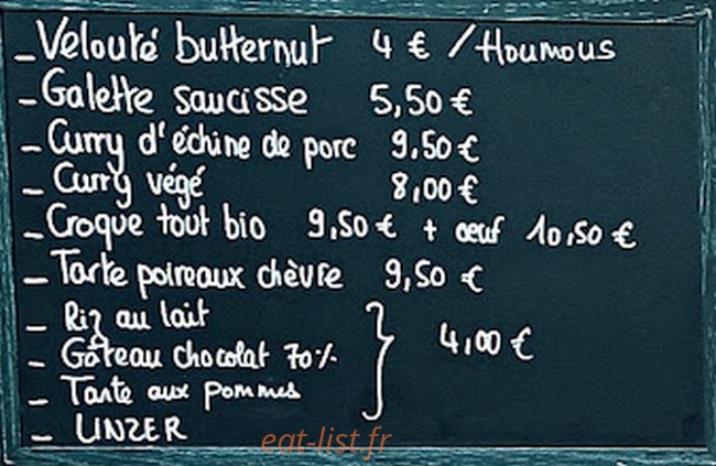 Bistrot de la Poste — carte page 1