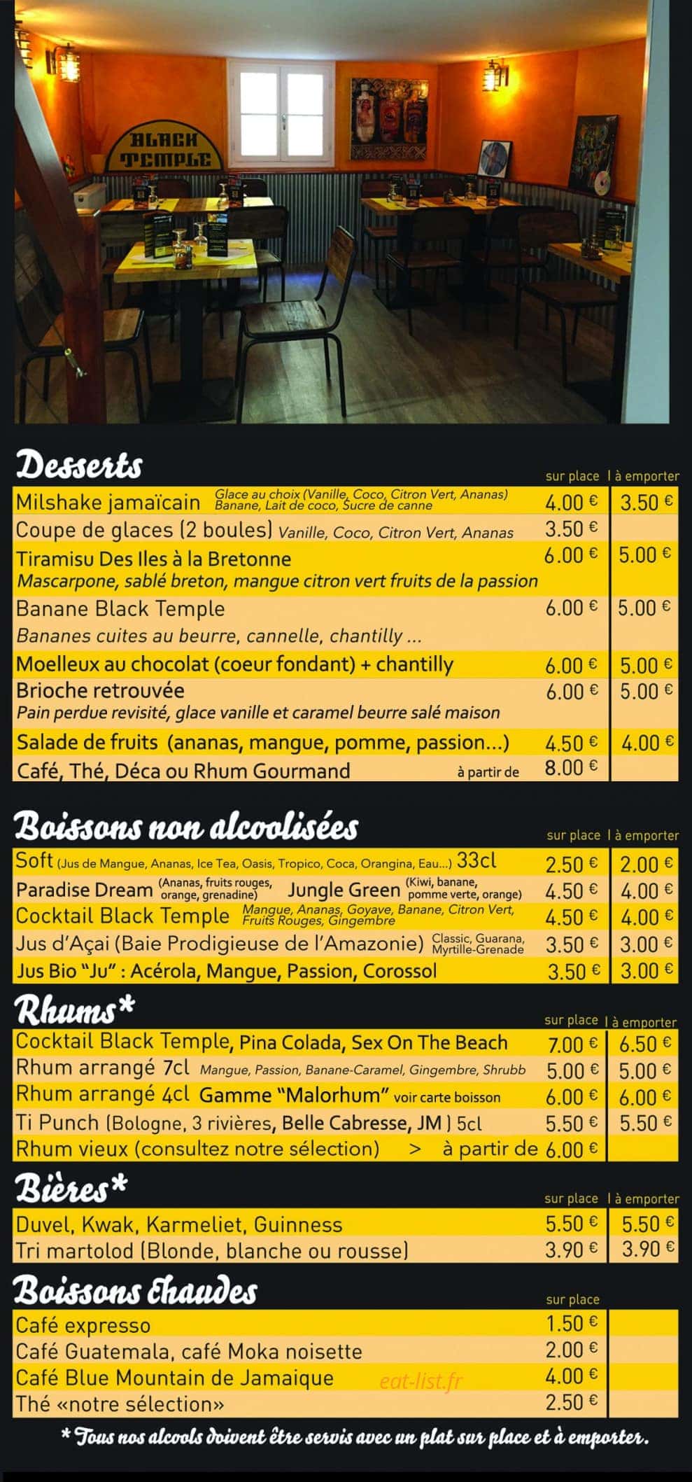 Black Temple Food — carte page 2