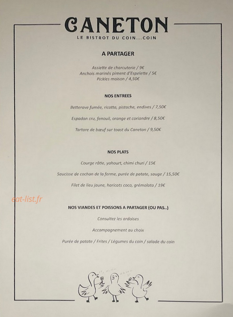 Caneton — carte page 1