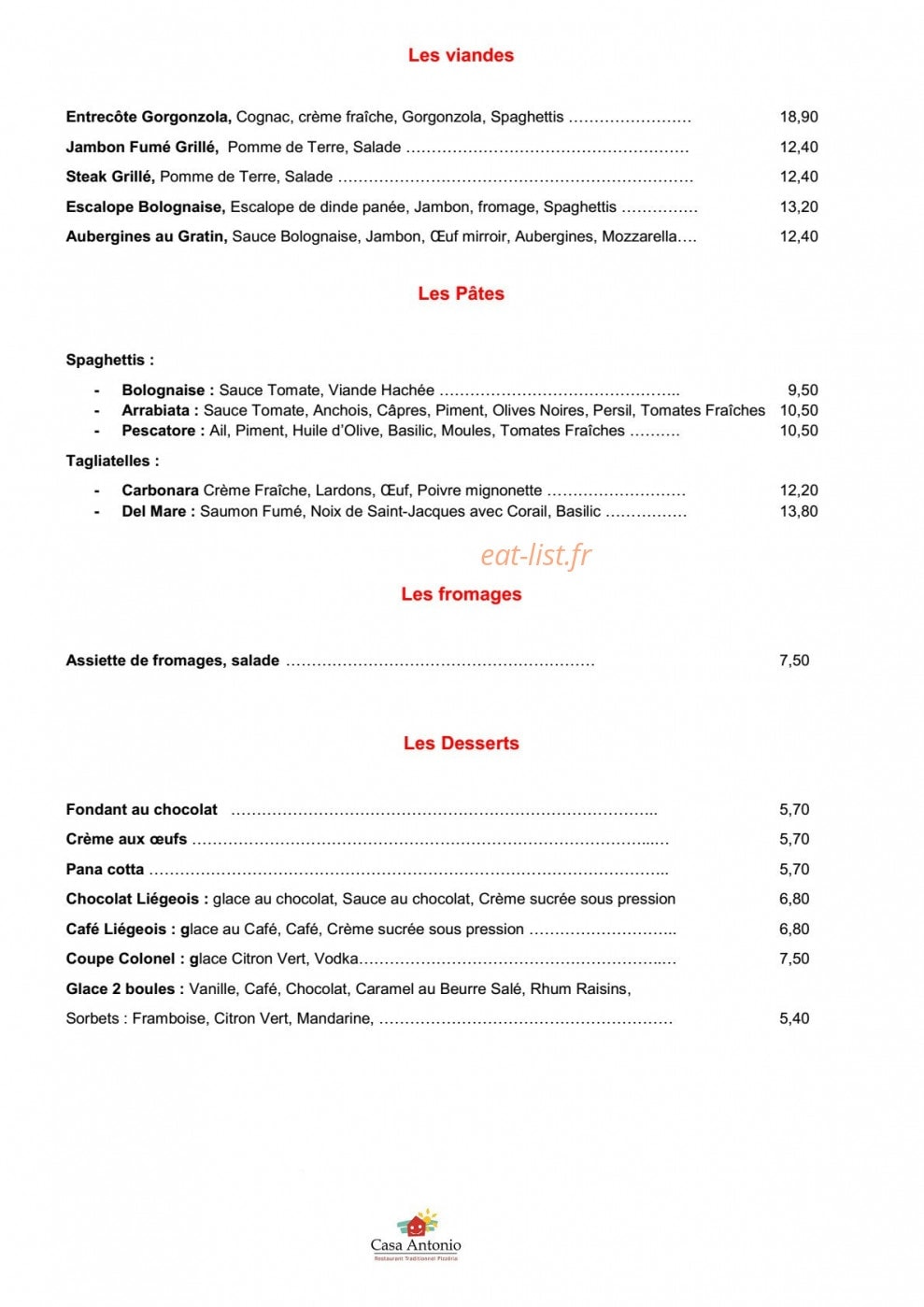 Casa Antonio — carte page 5