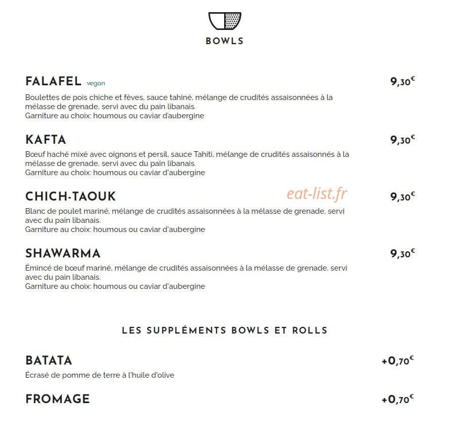Cedars Roll — carte page 2