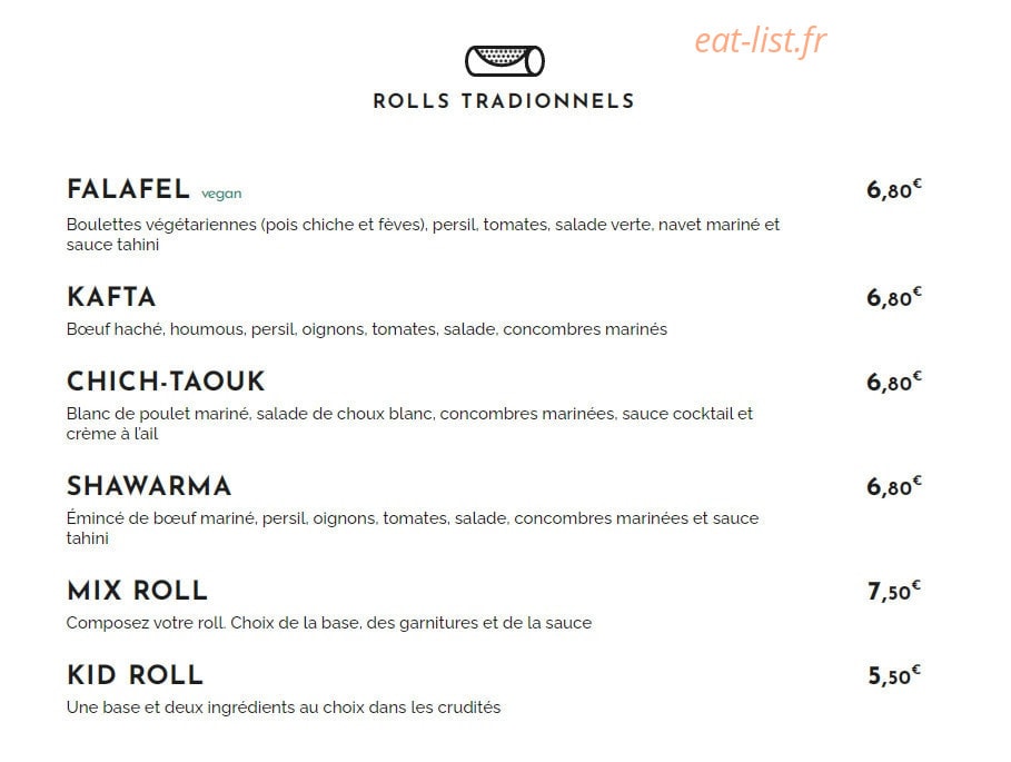 Cedars Roll — carte page 1