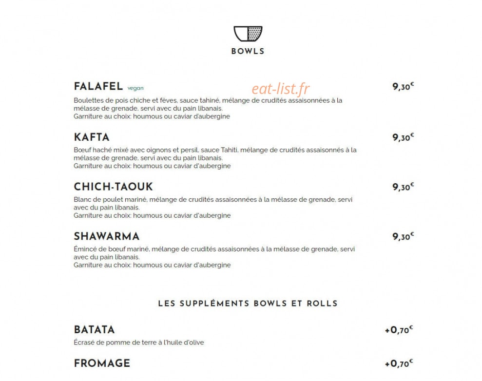 Cedars Roll — carte page 2