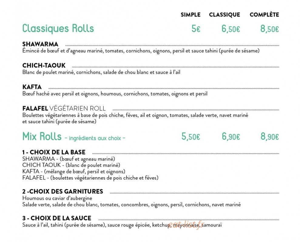 Cedars Roll — carte page 2