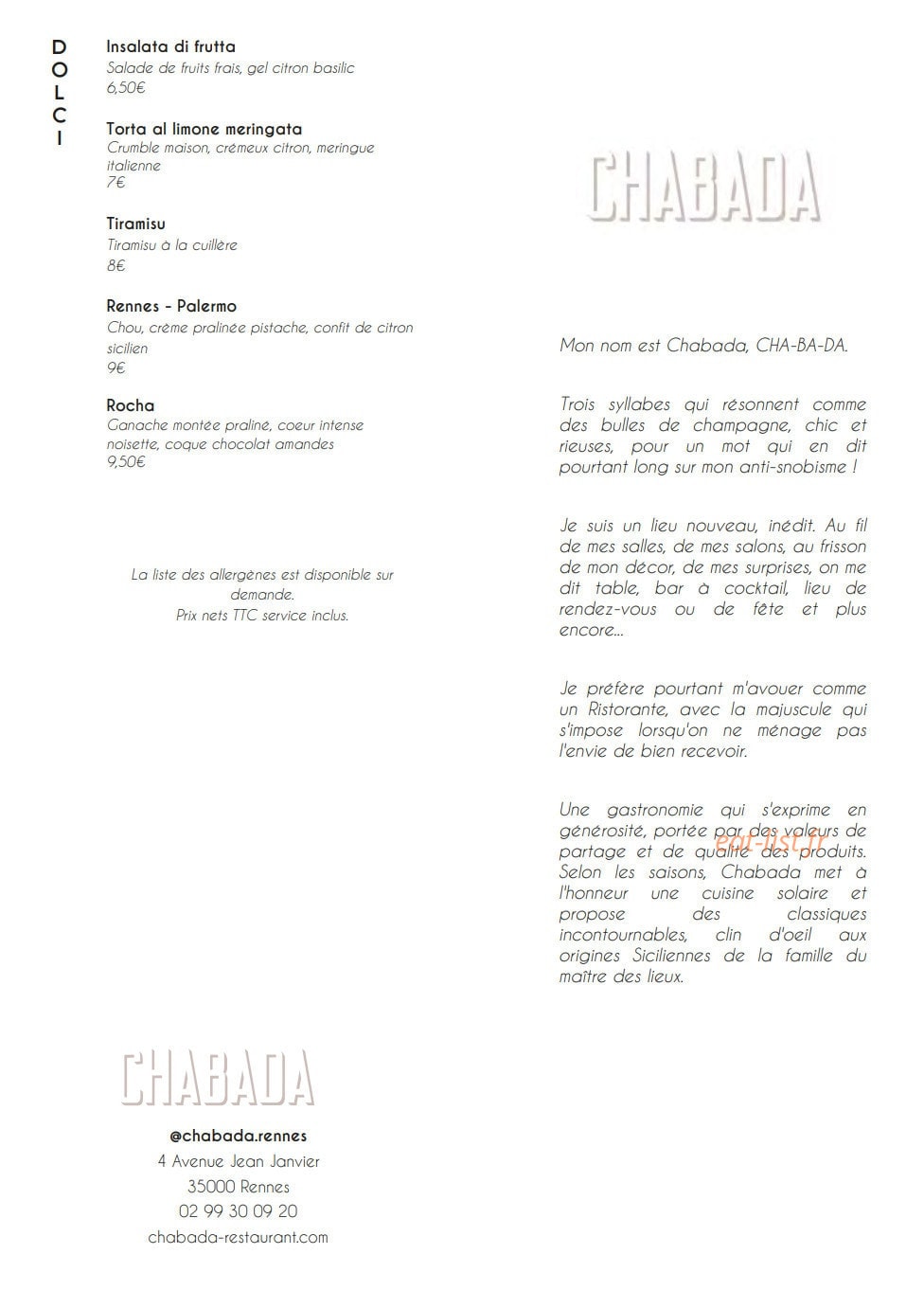Chabada — carte page 2