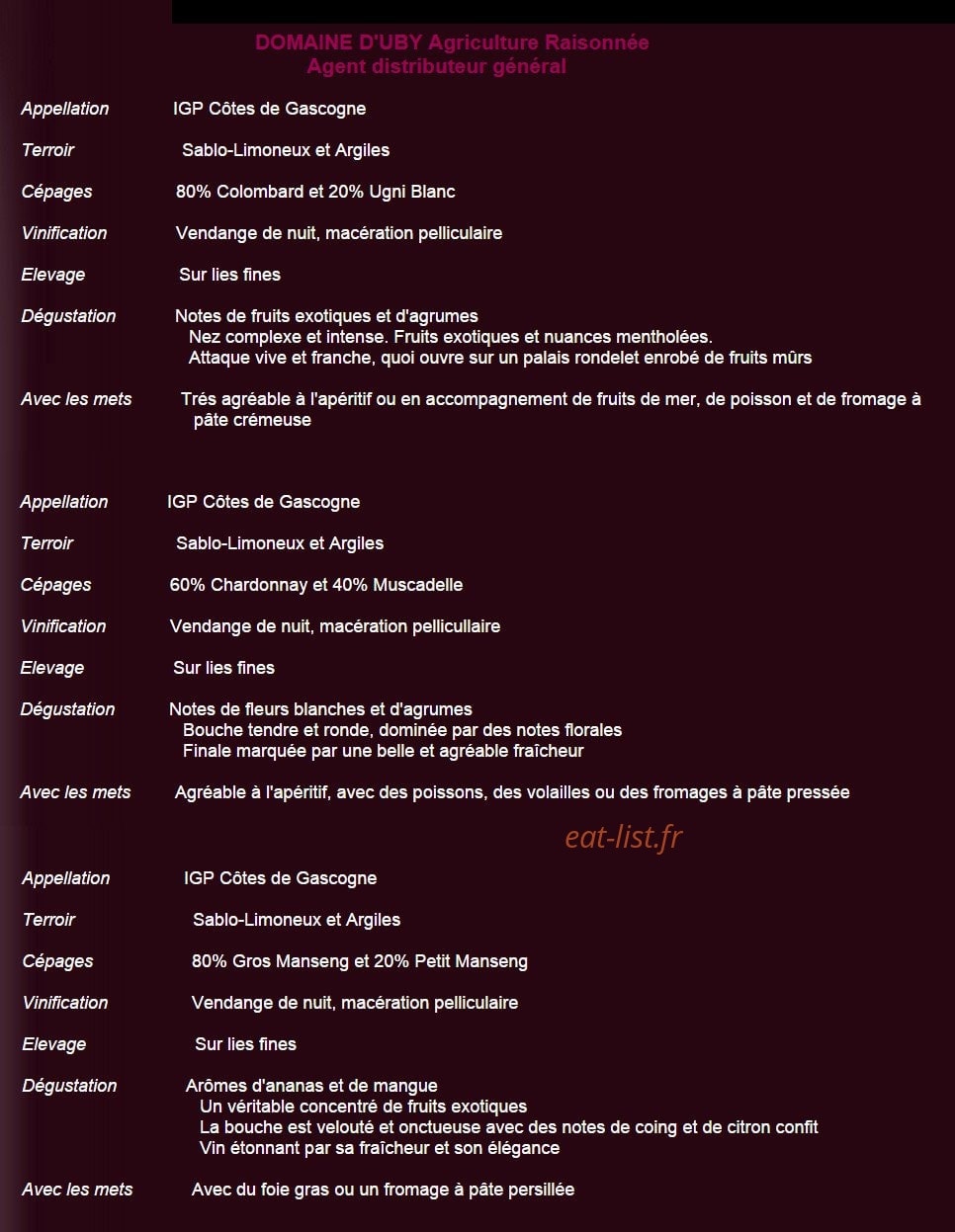 Chais Sainte Croix — carte page 2