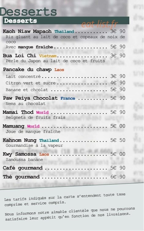 Chawp Shop — carte page 8