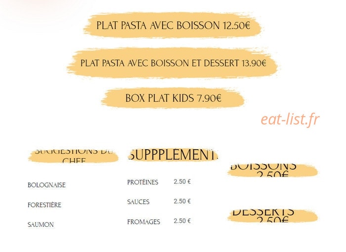 Cheez'y Pasta — carte page 4