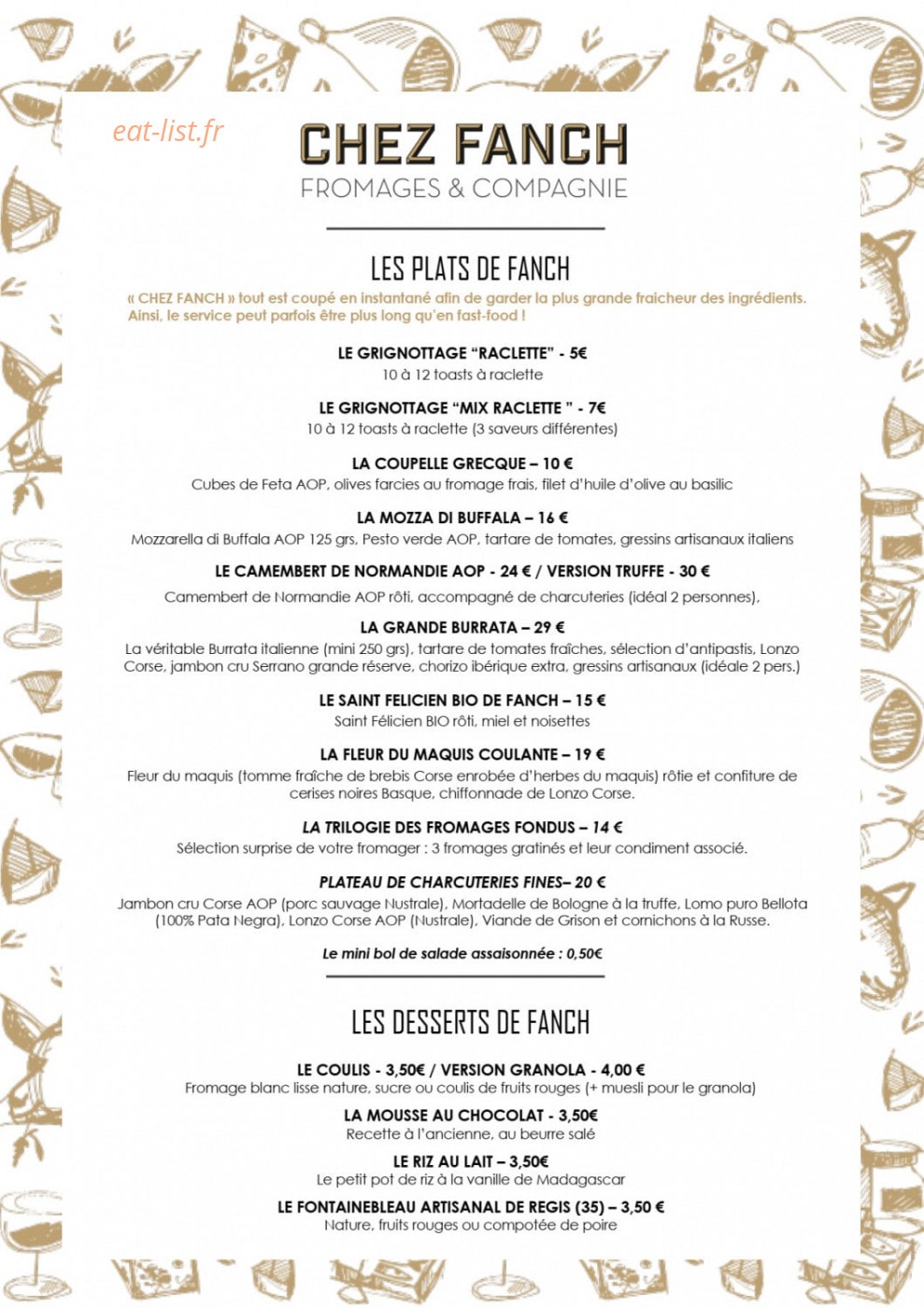 Chez Fanch — carte page 3