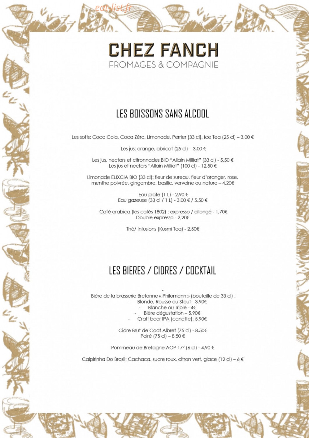 Chez Fanch — carte page 4