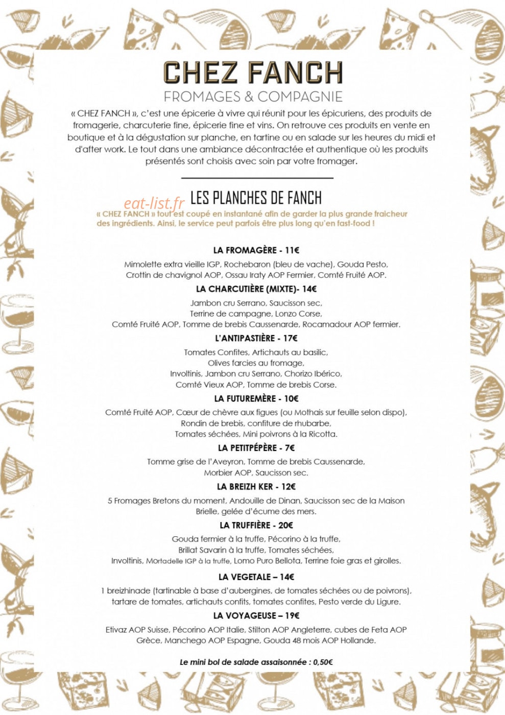Chez Fanch — carte page 1