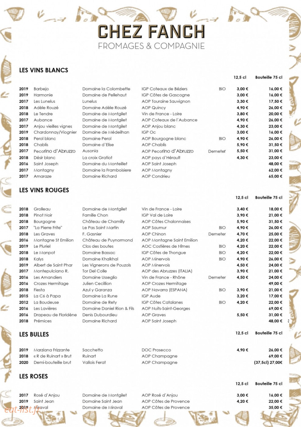 Chez Fanch — carte page 5