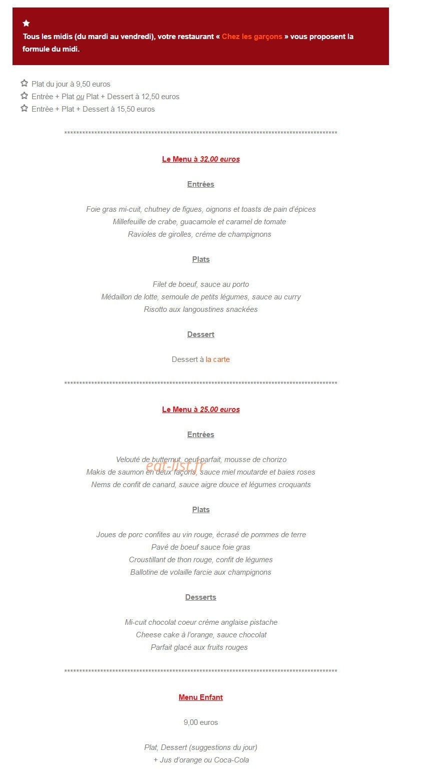 Chez les garçons — carte page 1