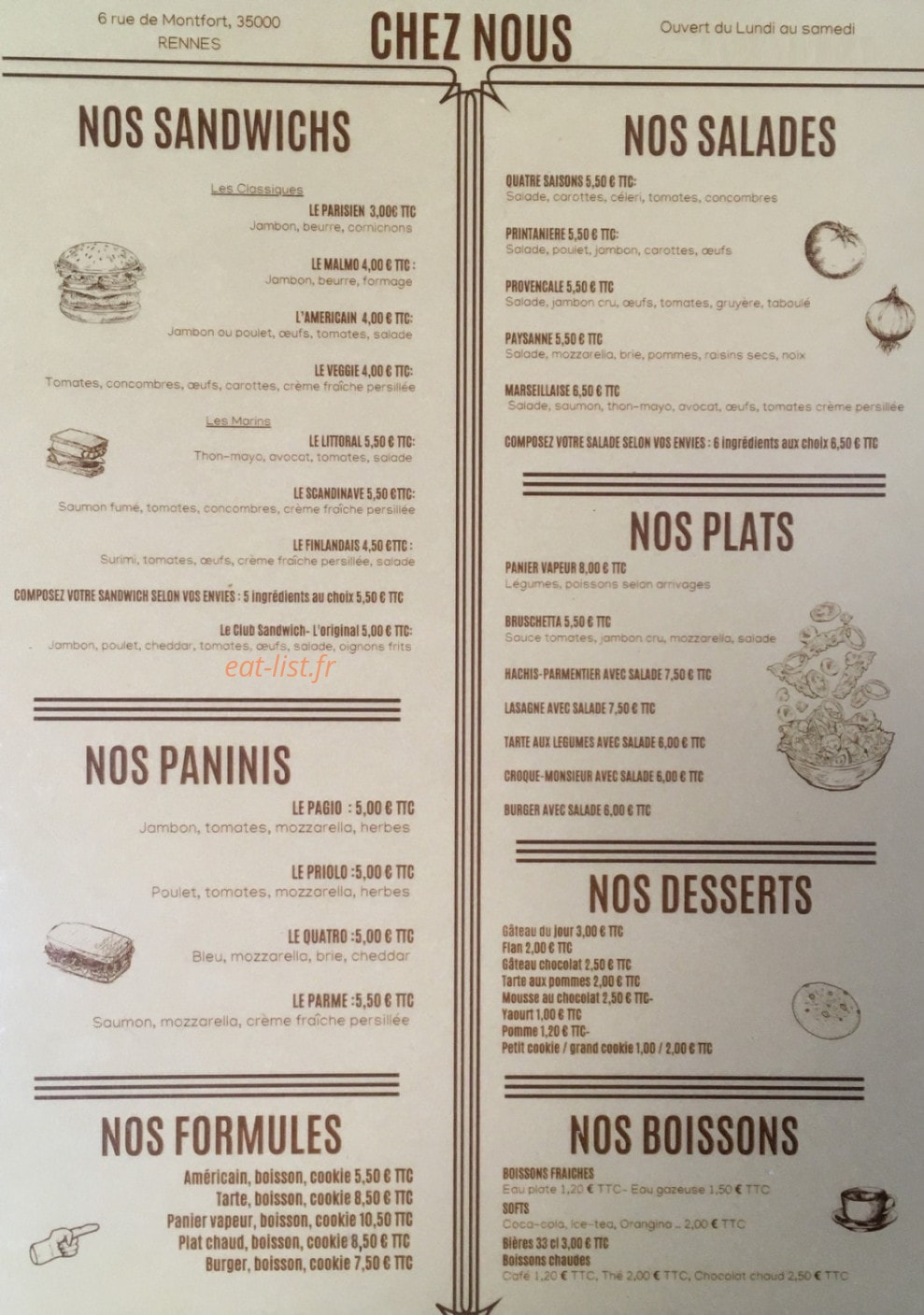 Chez Nous — carte page 1