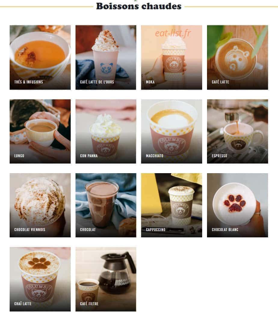 Columbus Café & Co — carte page 2