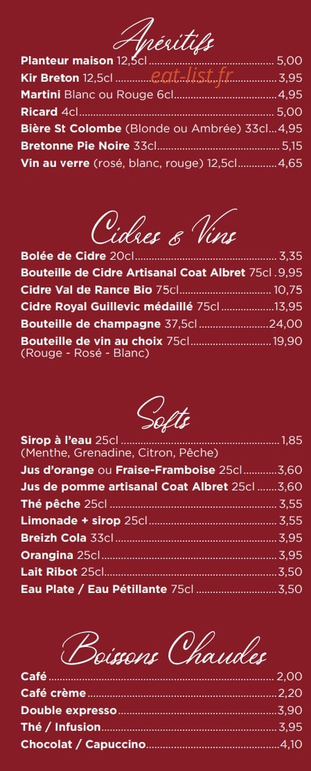 Crêperie du Pont-Levis — carte page 3