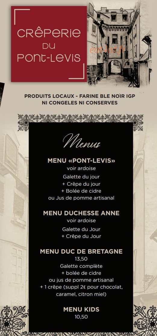 Crêperie du Pont-Levis — carte page 2