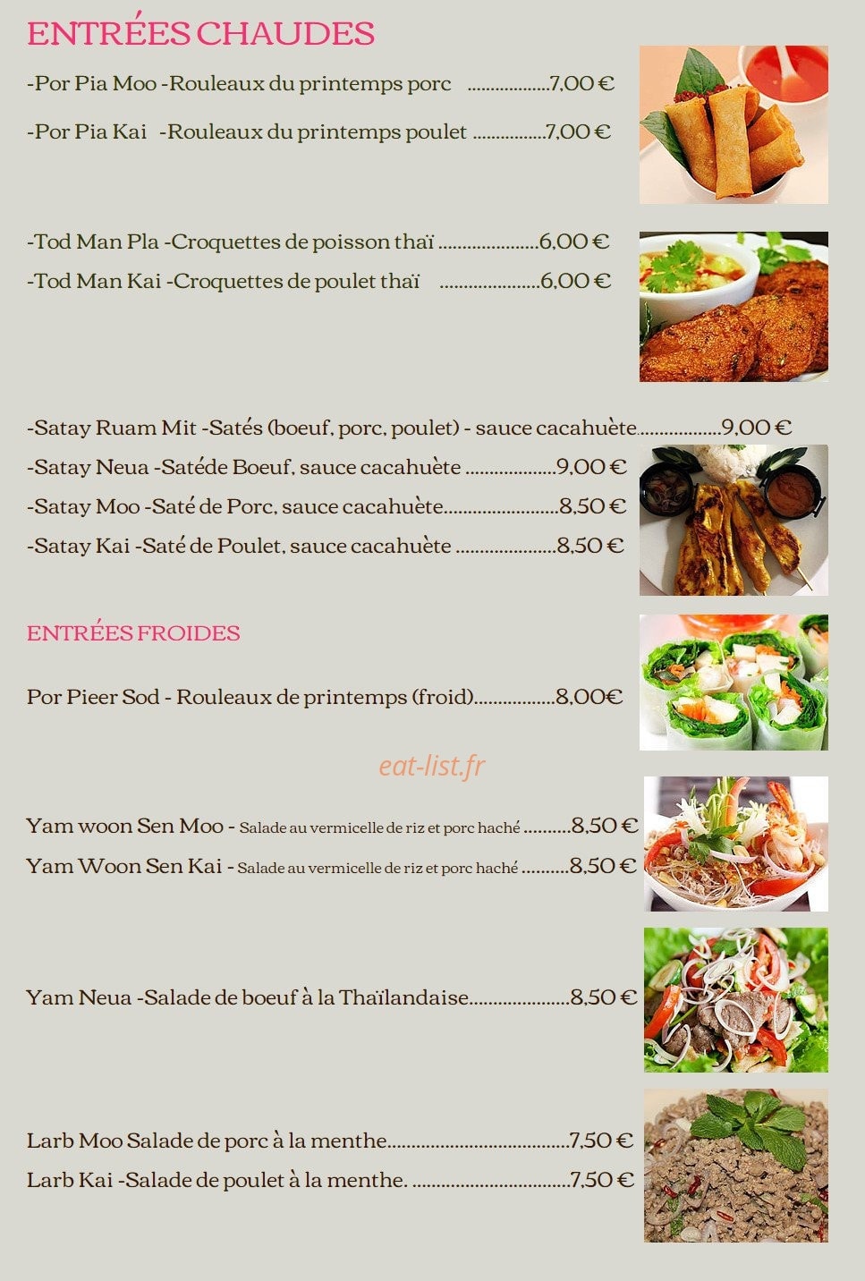 Cuisine et Sculpture Thaï — carte page 1