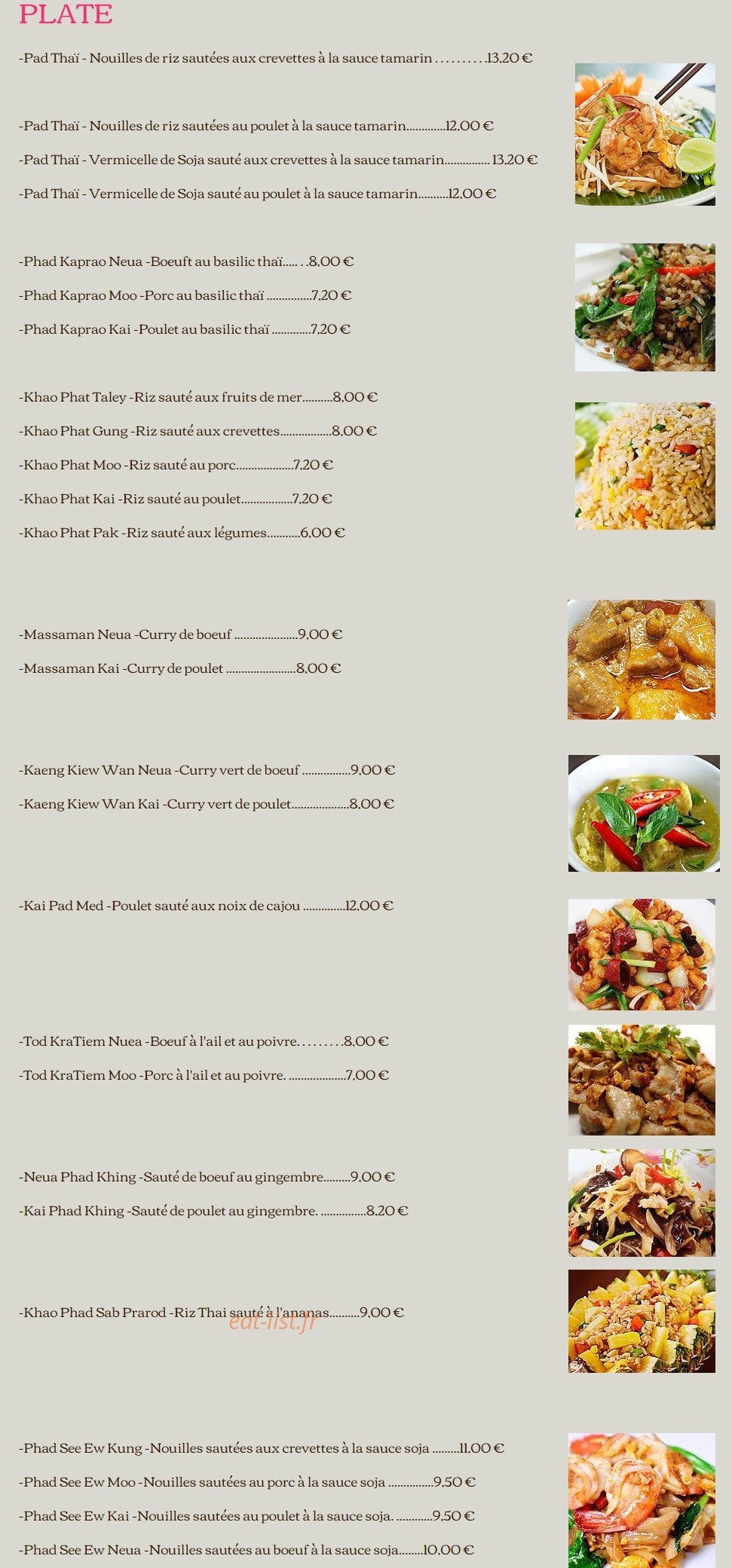 Cuisine et Sculpture Thaï — carte page 3