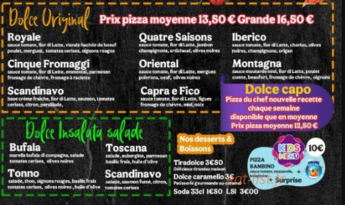 Dolce pizza — carte page 2