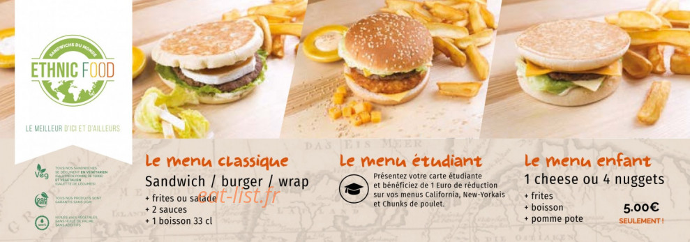 Ethnic Food — carte page 1