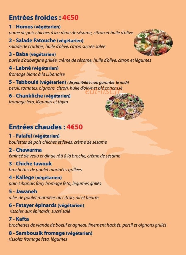 Falafel — carte page 2