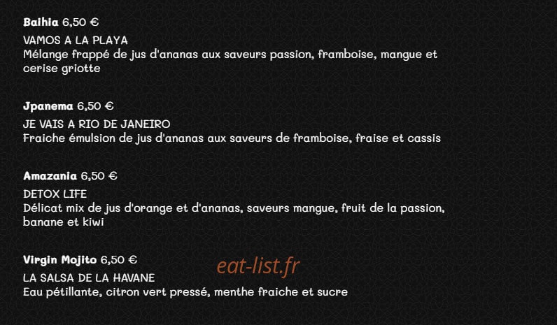 Carte et menu de Grill'inn à Rennes — Les cocktails sans alcools suite