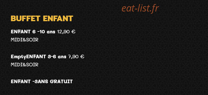 Carte et menu de Grill'inn à Rennes — Buffet enfant