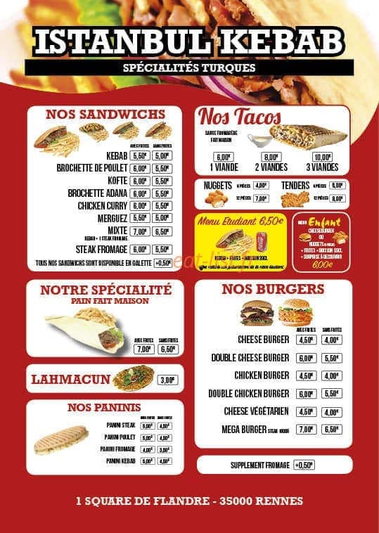 Istanbul Kebab — carte page 2