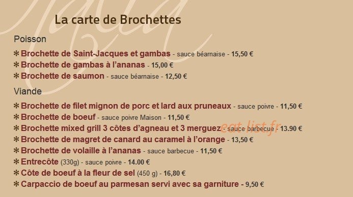 Italia Trattoria — carte page 2