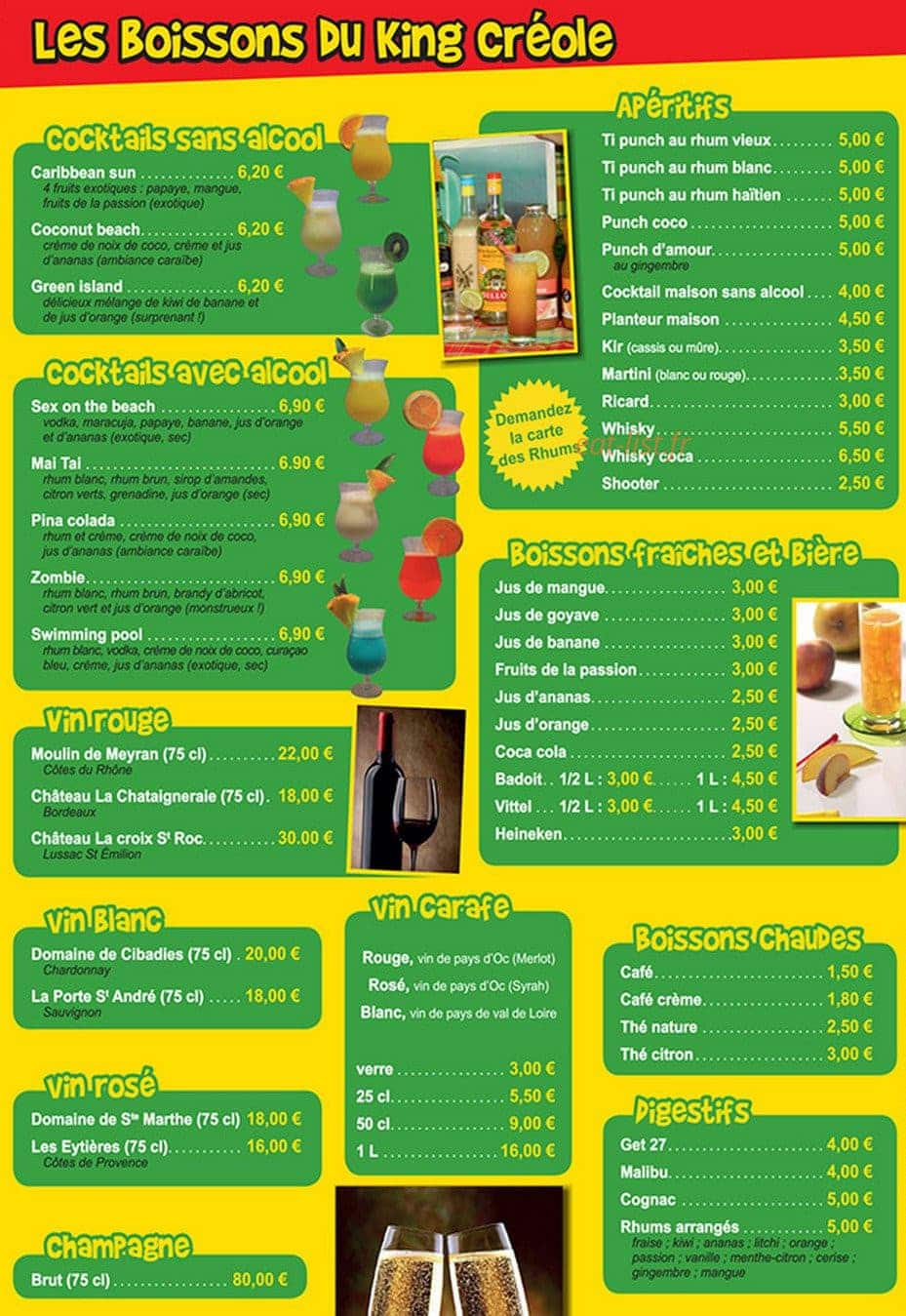 King Créole — carte page 3