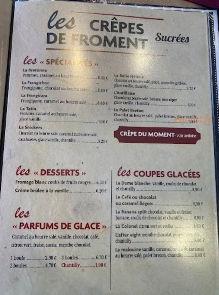 L'Épi de Blé — carte page 1