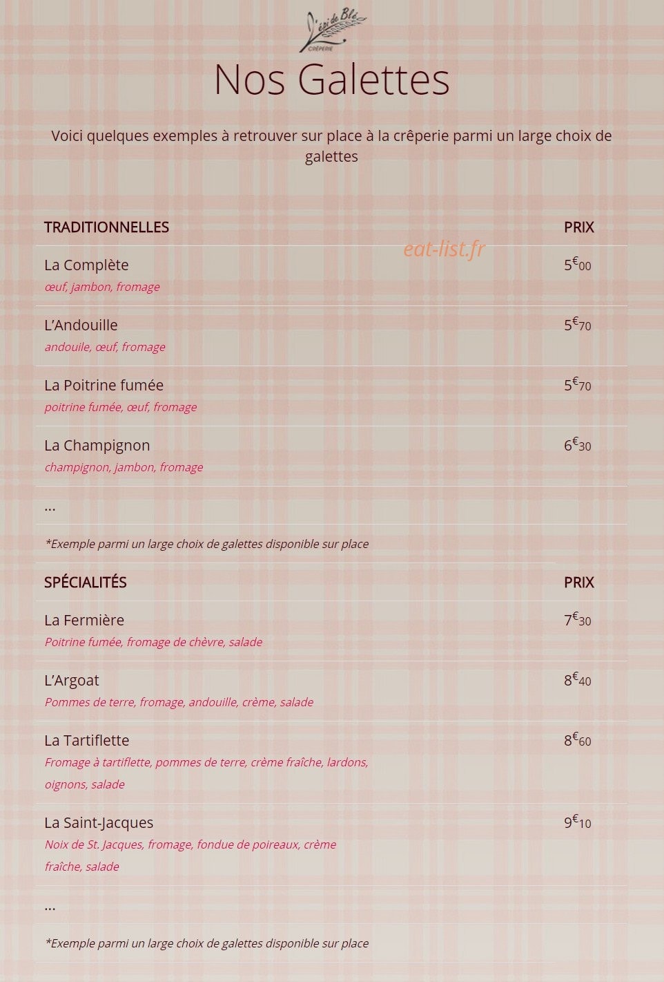 L'épi De Blé — carte page 1