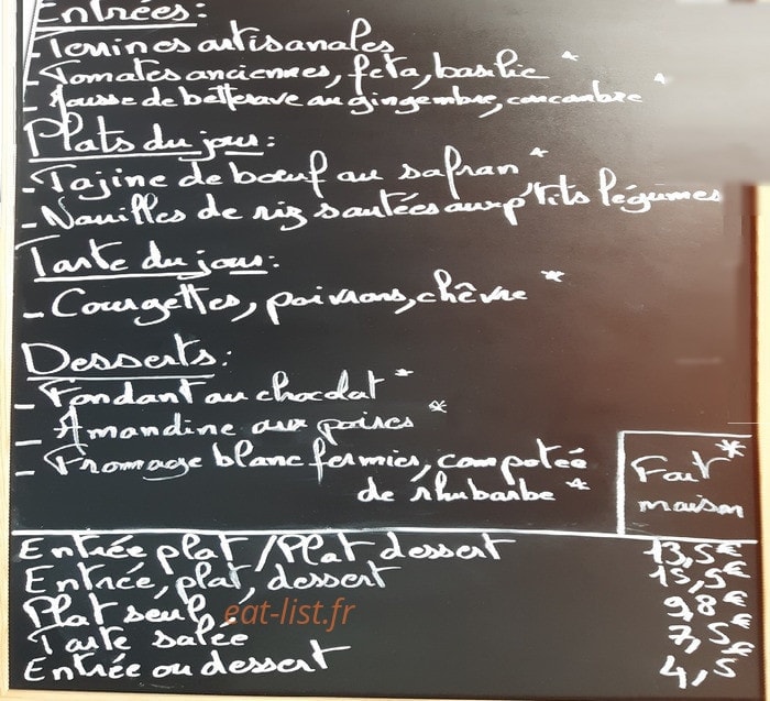 La cantine d'Alice — carte page 1