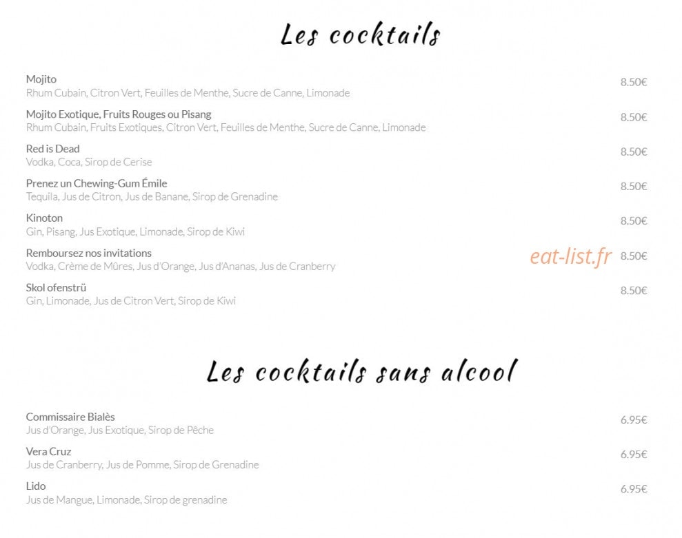 La Carioca — carte page 8