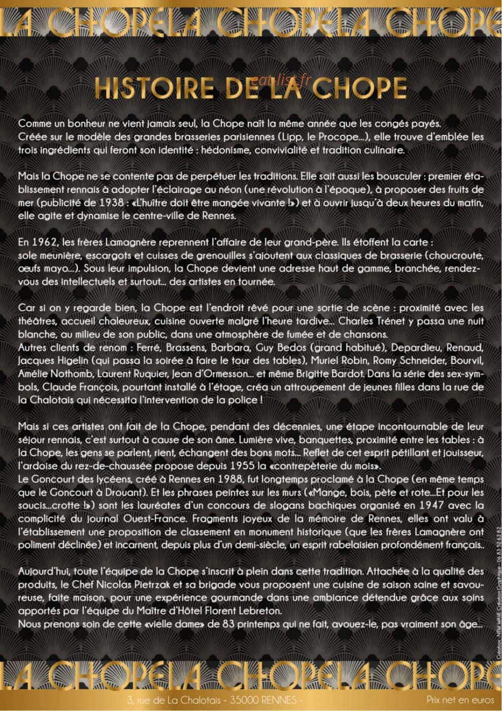 La chope — carte page 8