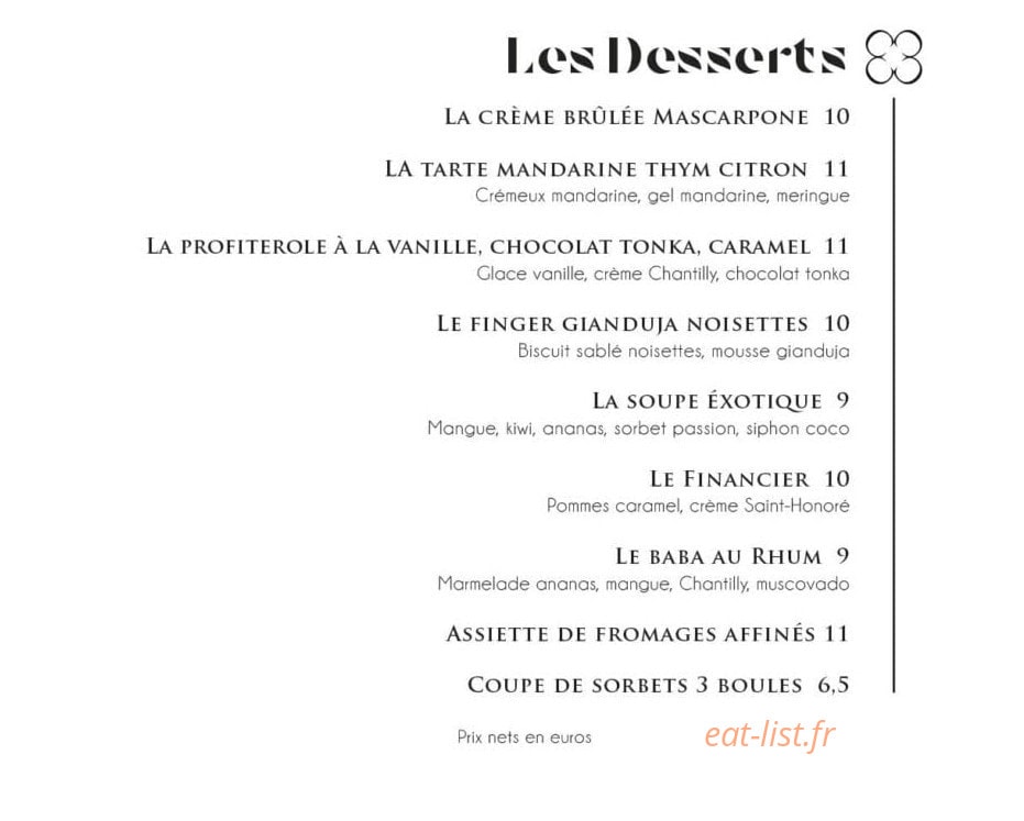 La Closerie — carte page 4