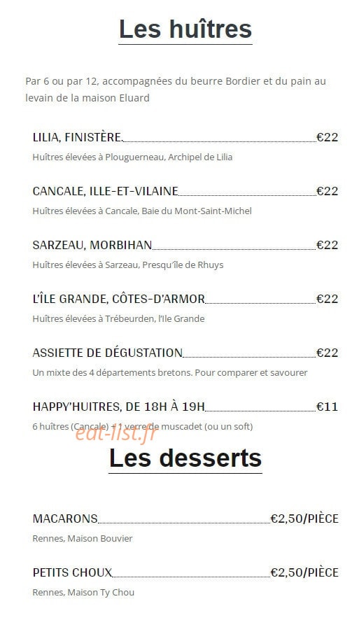 La Crique — carte page 1