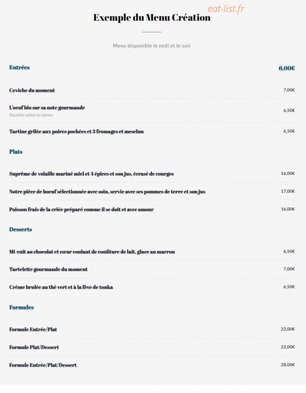 La Note des gourmets — carte page 2