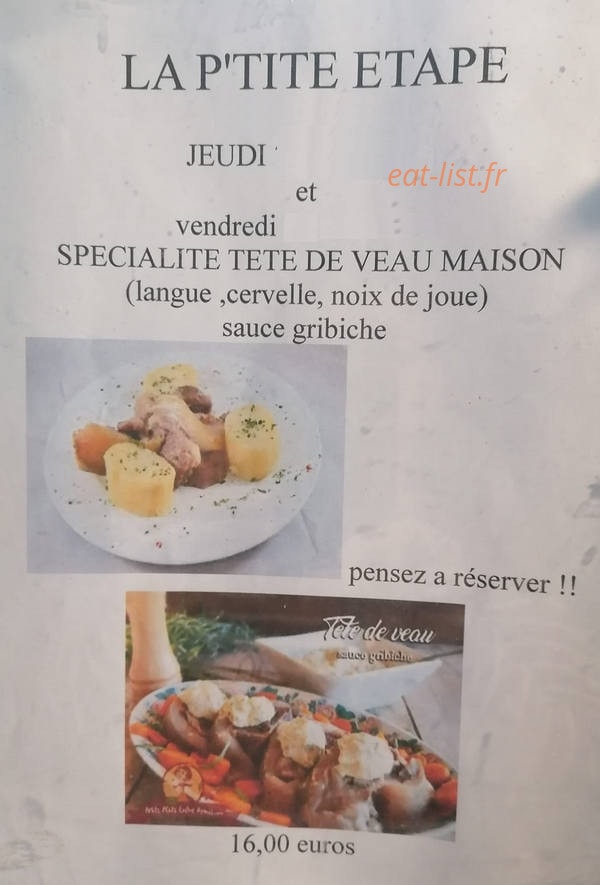 La P'tite étape — carte page 1
