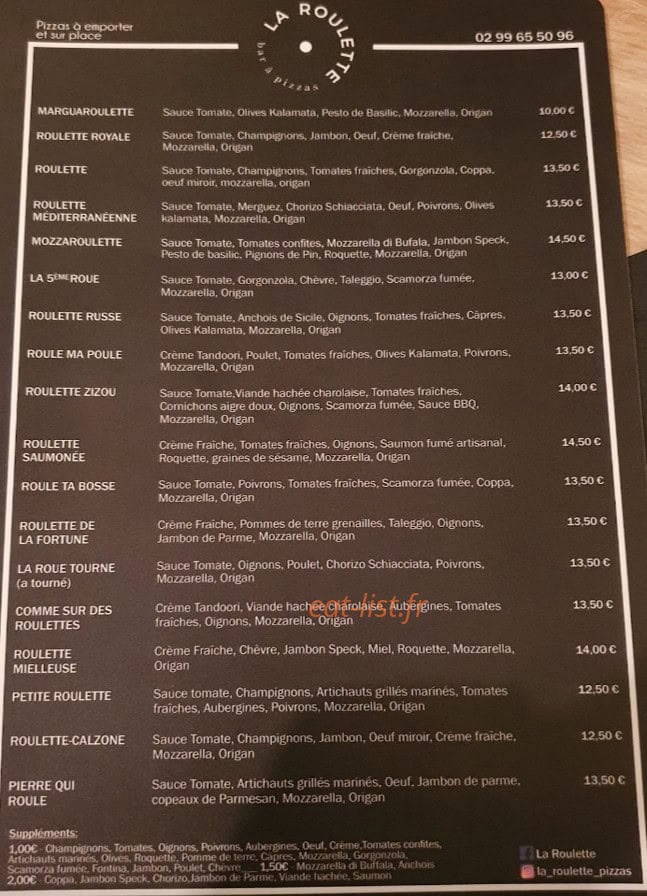 La Roulette — carte page 1