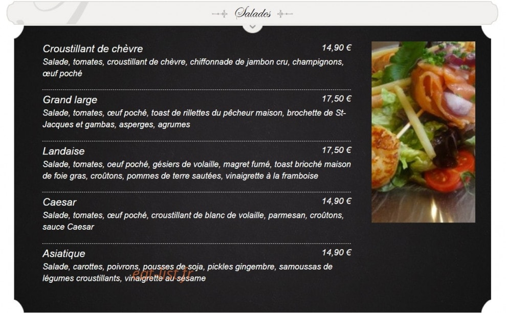 La Taverne — carte page 3